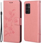 Coverup Bloemen & Vlinders Book Case - Geschikt voor Samsung Galaxy A13 4G Hoesje - Pink