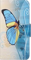 Coverup Book Case - Geschikt voor OnePlus Nord 2 Hoesje - Blauwe Vlinder