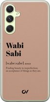 Hoesje geschikt voor Samsung Galaxy A54 - Wabi Sabi - Tekst - Bruin - - Casevibes