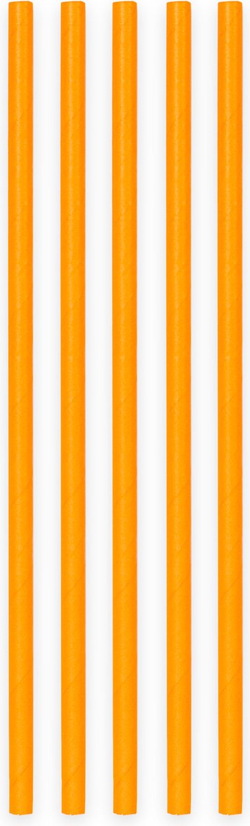 20 Papieren rietjes Oranje - 6mm x 197mm