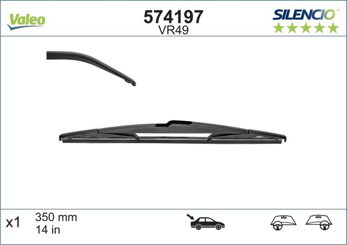 Valeo Silencio VR49 achterwisser - 350mm - conventionele ruitenwisser – foto 3