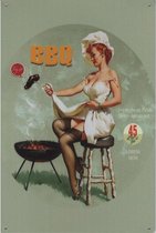 Wandbord – BBQ Barbecue Pin Up Fresh Meat 1958