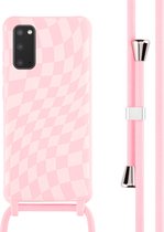 iMoshion Hoesje Geschikt voor Samsung Galaxy S10 Hoesje Met Koord - iMoshion Siliconen design hoesje met koord - Roze / Retro Pink