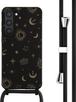 iMoshion Hoesje Geschikt voor Samsung Galaxy S23 Plus Hoesje Met Koord - iMoshion Siliconen design hoesje met koord - Zwart / Sky Black