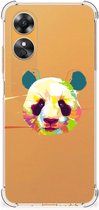 Silicone Hoesje OPPO A17 Telefoon Hoesje met doorzichtige rand Panda Color