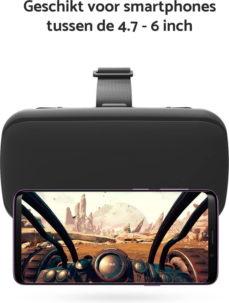 VR-bril voor mobiele telefoon, smartphone 3D VR-bril met bluetooth- afstandsbediening, compatibel met iPhone en Android 4,7-7,2 inch scherm, Virtual Reality 3D-bril, geschikt als cadeau (wit