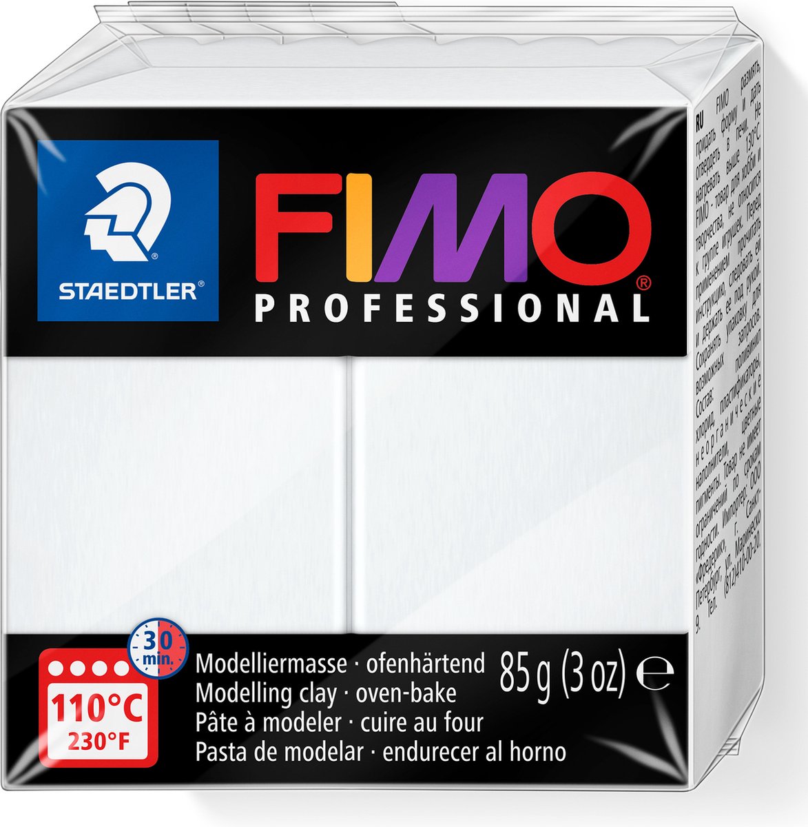 FIMO professional 8004 - ovenhardende, professionele boetseerklei - blok 85 g - wit - Fimo