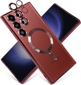 DMP Magnetisch telefoonhoesje geschikt voor Samsung Galaxy S23 - Geschikt voor MagSafe - TPU - Camerabescherming - Rood - ZT Accessoires