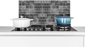 Spatscherm keuken 60x30 cm - Kookplaat achterwand - Grijs - Tegel patroon - Muurbeschermer hittebestendig - Spatwand fornuis - Hoogwaardig aluminium - Aanrecht decoratie