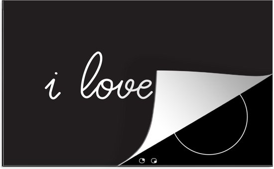 KitchenYeah® Inductie beschermer 81x52 cm - I love you - Quotes - Spreuken - Kookplaataccessoires - Afdekplaat voor kookplaat - Inductiebeschermer - Inductiemat - Inductieplaat mat