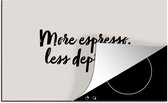 Inductie beschermer - Inductie Mat - Kookplaat beschermer - More espresso Less depresso - Koffie - Inductie kookplaat - Inductie beschermer - Quotes - Espresso - 89.6x51.6 cm - Afdekplaat inductie - Inductiebeschermer