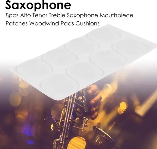 MuzcYM 64 Stuks 0.8mm Siliconen Saxofoon Mondstuk Pads Rubber Mondstuk Kussens Alt Tenor Saxofoon Klarinet Hautbois Sax Mondstuk Patches Pads Zelfklevende Mondstuk Patches voor Beginners Muzikanten