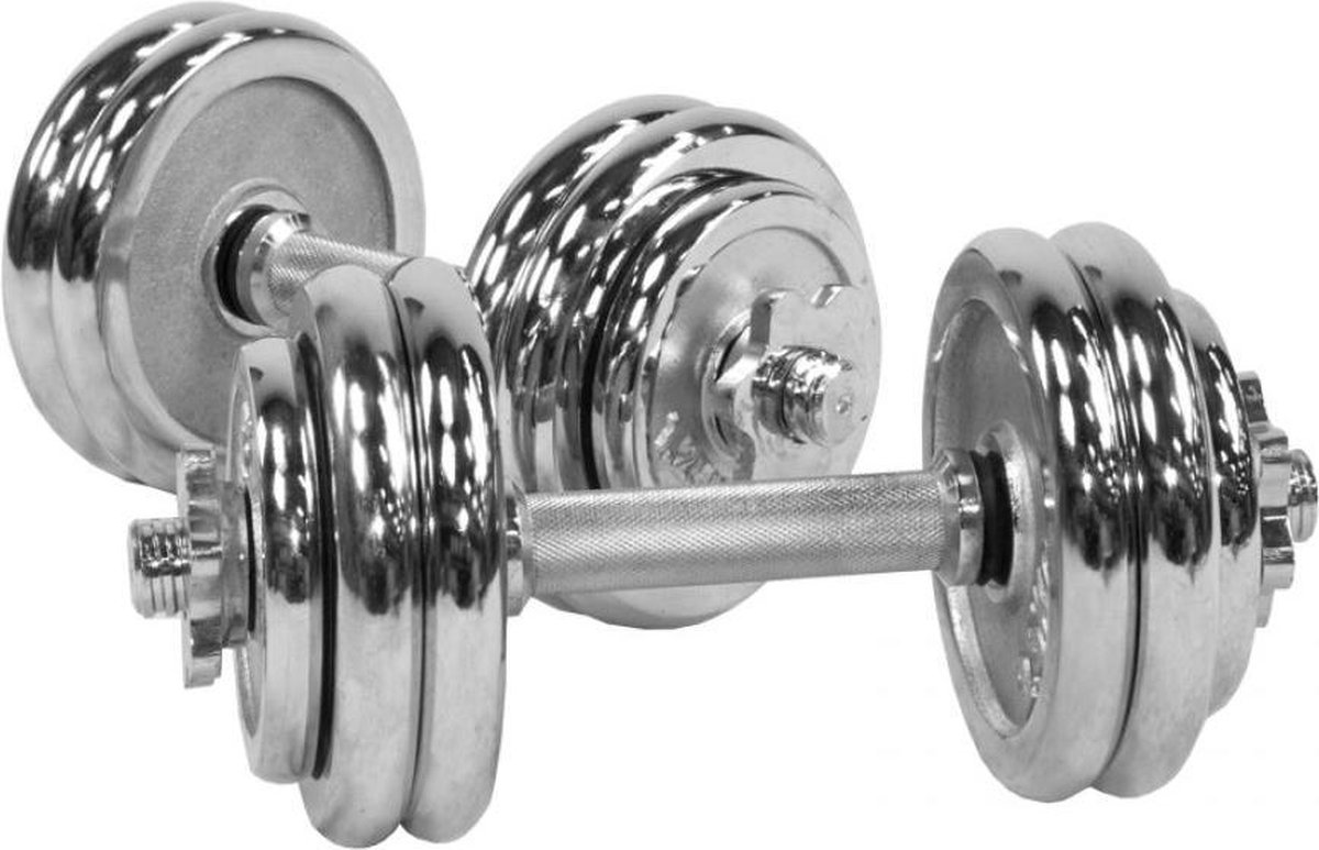 Dumbellset 30 kg Chroom - 30 mm