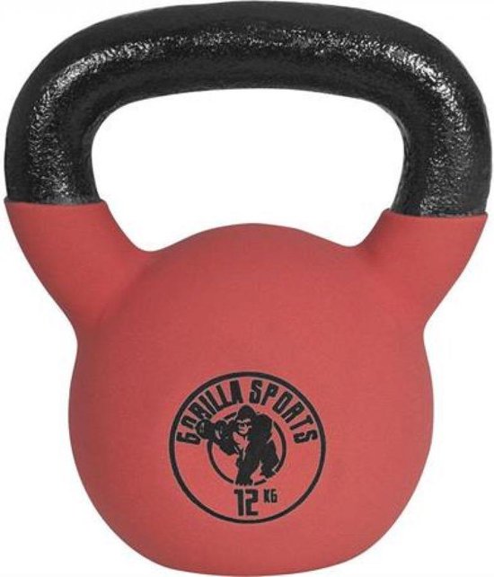 Mier stout hemel Gorilla Sports Kettlebell - Gietijzer (rubber coating) - 12 kg | bol.com
