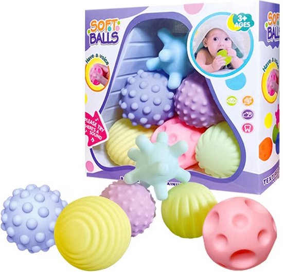 6 Stuks Baby Speelgoed Zintuiglijke Ballen Voor Kinderen Getextureerde Hand Touch Bal Zachte Massage Bal Baby Rammelaar Zintuigen Speelgoed