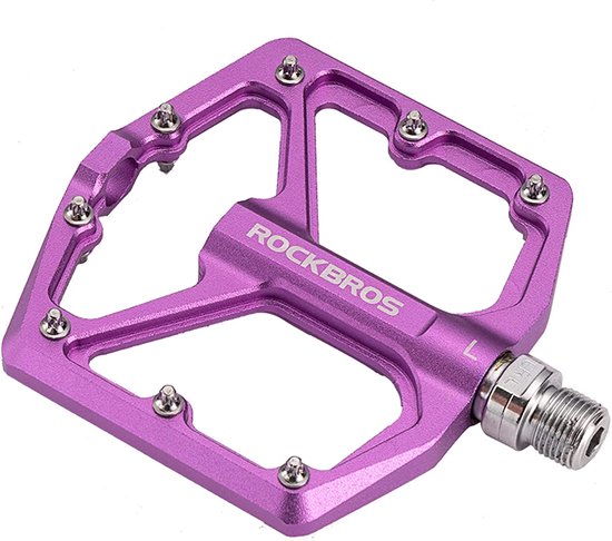 Foto: Rockbros fietspedalen racefiets aluminium ultralichte antislip fietspedalen 9 16 iinch voor mtb e bike stadsfiets purper