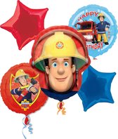 Amscan – Brandweerman Sam – Ballon set – 5-Delig – Helium ballon – Folieballon - Versiering - Kinderfeest.