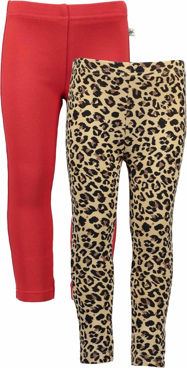 Blue Seven 2 PACK Bio Basic all season legging Panter en Rood - Maat 128