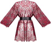 Luxe Kimono & String Fleur de Plaisir - zwart/rood