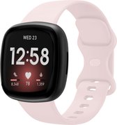 Strap-it Smartwatch bandje - siliconen horlogebandje geschikt voor Fitbit Versa 3 / Fitbit Versa 4 / Fitbit Sense / Fitbit Sense 2 - zandroze - Maat: Maat S