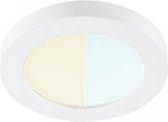 IP44 Inbouwspot Sanna met Philips HUE White Ambiance - spot - Wit - rond - voor badkamer / overkapping / buiten - IP44 - GU10 - Buitendiameter: 80MM - boorgat: 60-73MM - min. Inbouwdiepte: 60MM