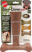 Spot Bam-Bones Plus Easy Grip - Veilig Kauwbot voor Honden - Speciaal voor Sterke Kauwers - Maat: Large - 4 Stuks, Smaak: Rund