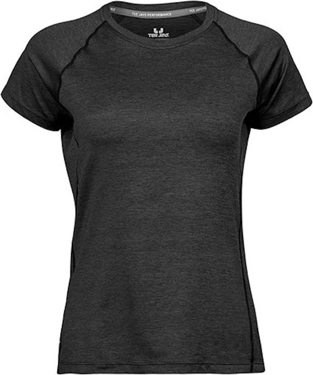Women's CoolDry Sportshirt met korte mouwen Black Melange - XXL