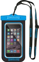 Zwarte/blauwe waterproof hoes voor smartphone/mobiele telefoon - Met polsband - Telefoonhoesjes waterbestendig