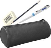 Pochette - noire - remplie - stylo, crayon, gomme - WS-58100-BU