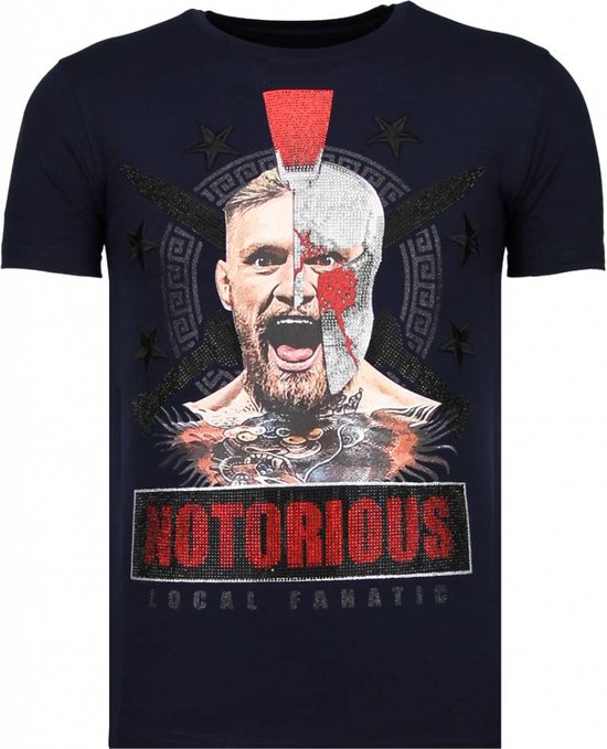 Conor Notorious Warrior - Rhinestone T-shirt - Navy