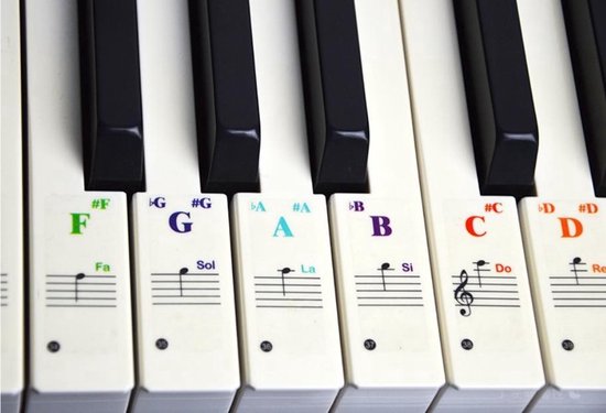 Foto: New age devi piano stickers gekleurde noten voor beginners 88 toetsen eenvoudig muziek noten lezen spelen