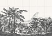 IXXI Palms and Mountain - Wanddecoratie - Bloemen en Planten - 140 x 100 cm