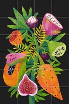 IXXI Exotic Fruits black - Wanddecoratie - Eten en Drinken - 80 x 120 cm