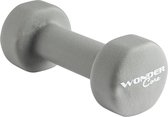 Wonder Core Dumbbell Neopreen Hexagon, Gewichten Halter - Grijs - 1x 2 KG - Workout Fitness Krachttraining accessoires