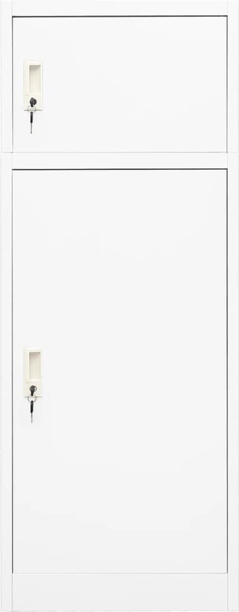 vidaXL - Zadelkast - 53x53x140 - cm - staal - wit van Vidaxl — afbeelding 2