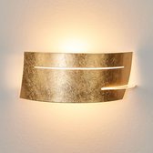 Lindby - wandlamp - 1licht - metaal, glas - H: 12 cm - E27 - goud, mat, wit