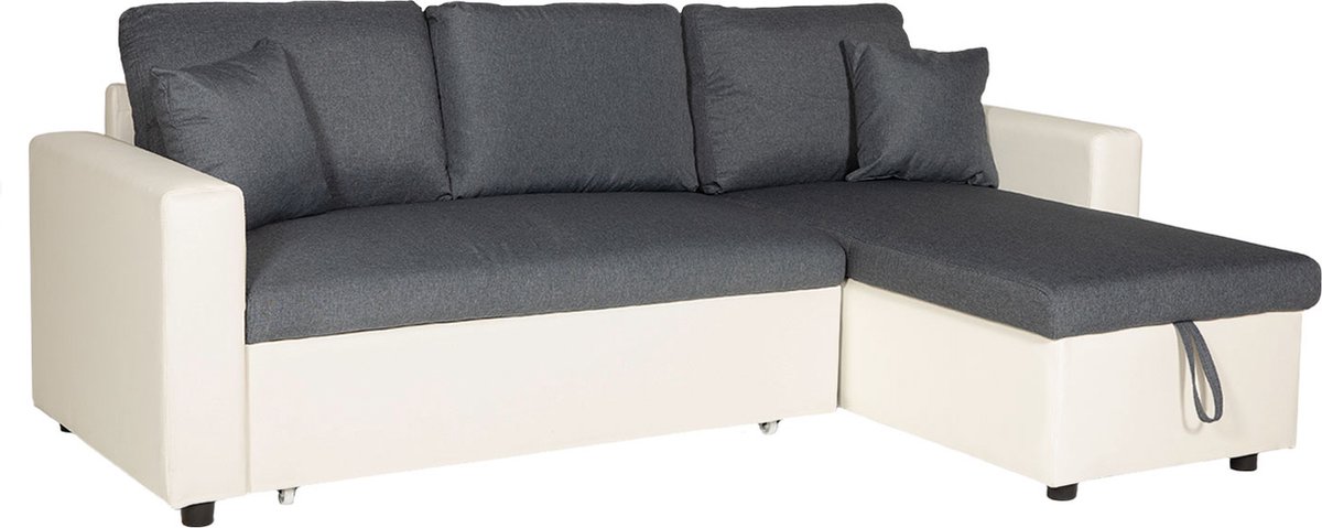 Canapé D'angle Convertible Clark 3 Places En Velours Beige - Méridienne Réversible, Tiroir Couchage, Rangement