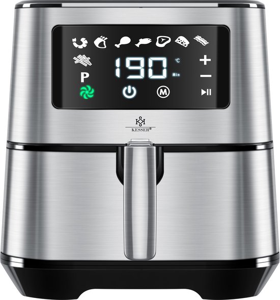 Foto: Alpina airfryer 4 5l heteluchtfriteuse voor 3 tot 4 personen air fryer met instelbare temperatuur van 80c tot 200c timer tot 60 minuten hetelucht friteuse 1450w zwart
