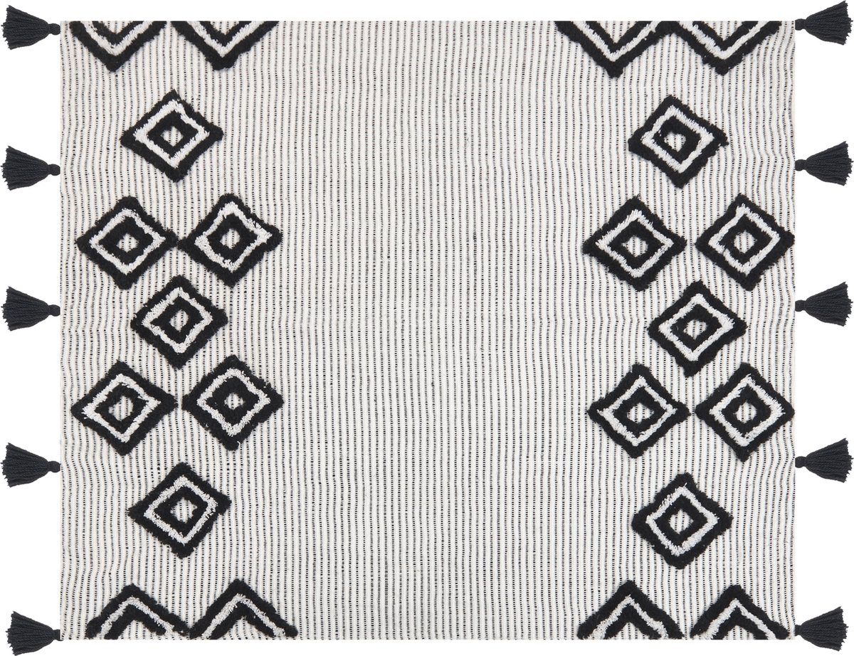 SAATLI - Plaid - Wit/Zwart - Polyester