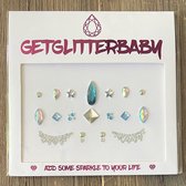 GetGlitterBaby® - Glitter Face Jewels / Festival Glitters / Strass Glitter Steentjes / Plak Diamantjes voor Gezicht / Rhinestones - Zilver / Diamond / Blauw