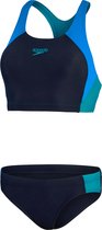 Speedo Colourblock Splice 2 Piece Marine/Blauw Dames Sportbadpak - Maat 36