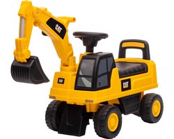 Eco Toys - CAT Graafmachine Loopauto - Geel/Zwart - Beweegbare Arm & Claxon - Vanaf 12 Maanden - Max. 25 kg