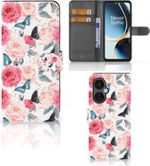 Smartphone Hoesje OnePlus Nord CE 3 Lite Flipcase Cadeautjes voor Moederdag Butterfly Roses