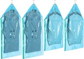 Hangende vacuümzakken voor kleding, 4 pakken (2 lange 135x70cm en 2 korte 105x70cm), blauwe vacuümzakken kleding voor pakken, jassen, jassen, vacuümzakken kleding