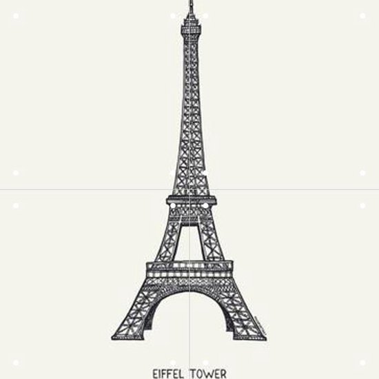 IXXI Eiffel Tower - Wanddecoratie - Line art - 40 x 40 cm