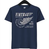 A Vintage Motorcycle Addict Est 1983 | Retro Verjaardag Motor Cadeau Shirt - T-Shirt - Unisex - Navi Blue - Maat 3XL