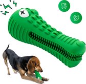 Dutchwide Tandenborstel Hond Melk Geur Smaak en Piep Honden Speelgoed Dog Toy - Krokodil Groen