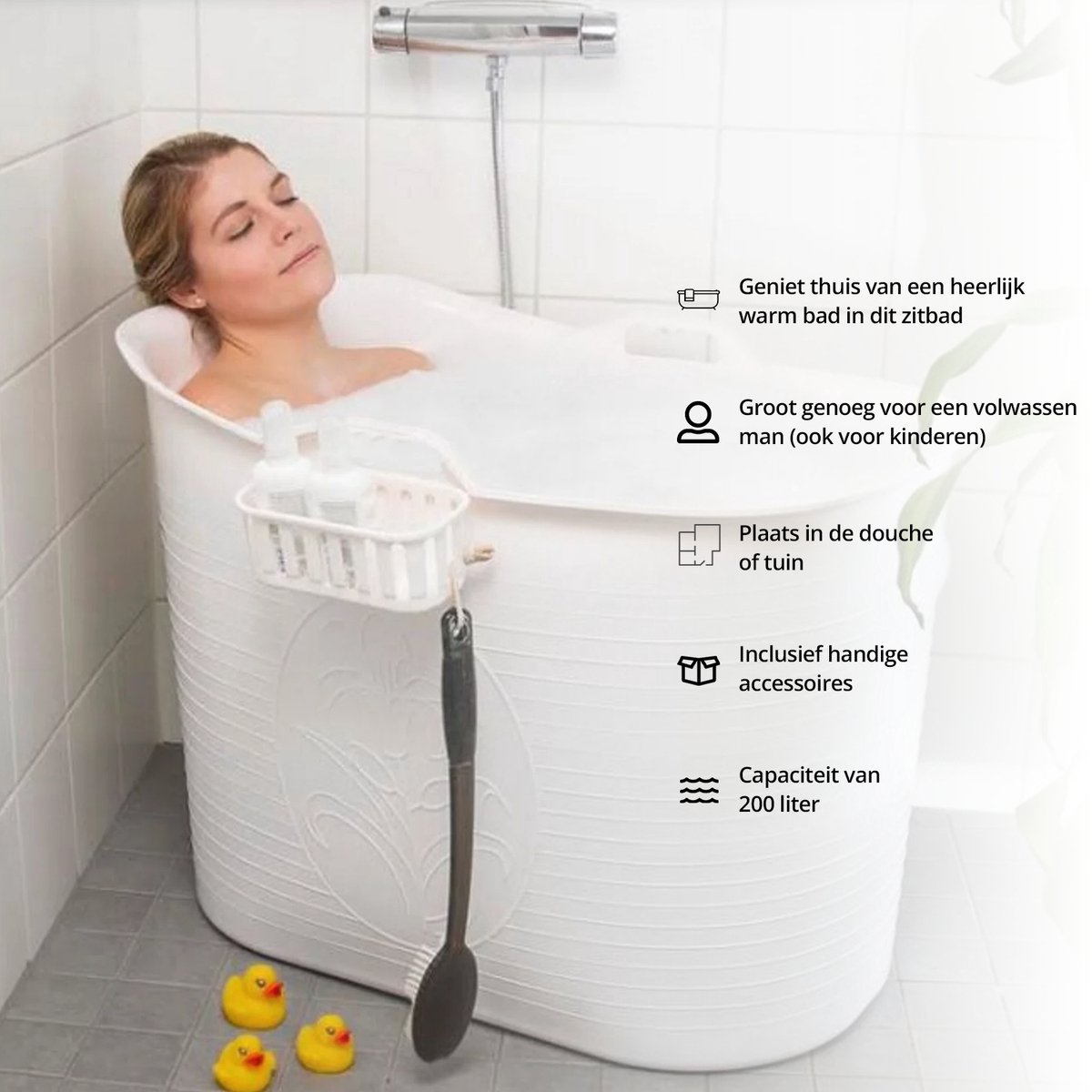 Baignoire Pliable Bébé Grande 92cm, Baignoire Enfant pour Douche