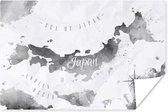 Poster Kaart - Japan - Olieverf - 30x20 cm