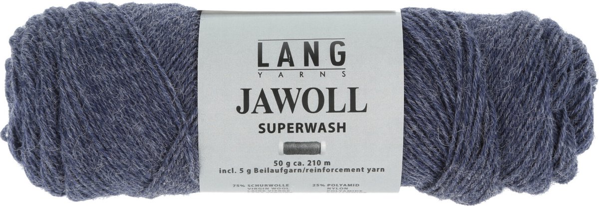 Lang Yarns Jawoll Superwash - 69 blauw mix - Sokkenwol Garen